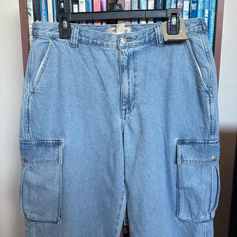 NWT Madewell Low-Slung Straight Cargo Light Wash Jeans Sz 30 - Picture 6 of 15